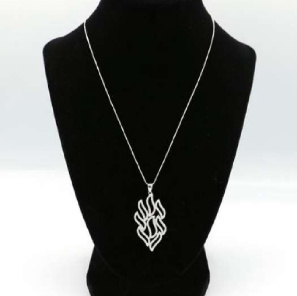 Sterling silver 18in chain necklace cz diamonds s